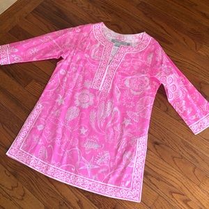 Gretchen Scott Split Neck Tunic Top